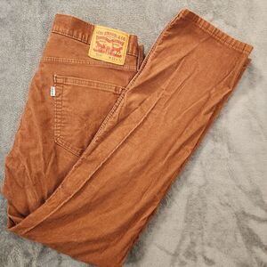 Levi's 514 Corduroy Jeans Mens 33 x 32 Tan Rust Straight Fit Cotton Workwear
